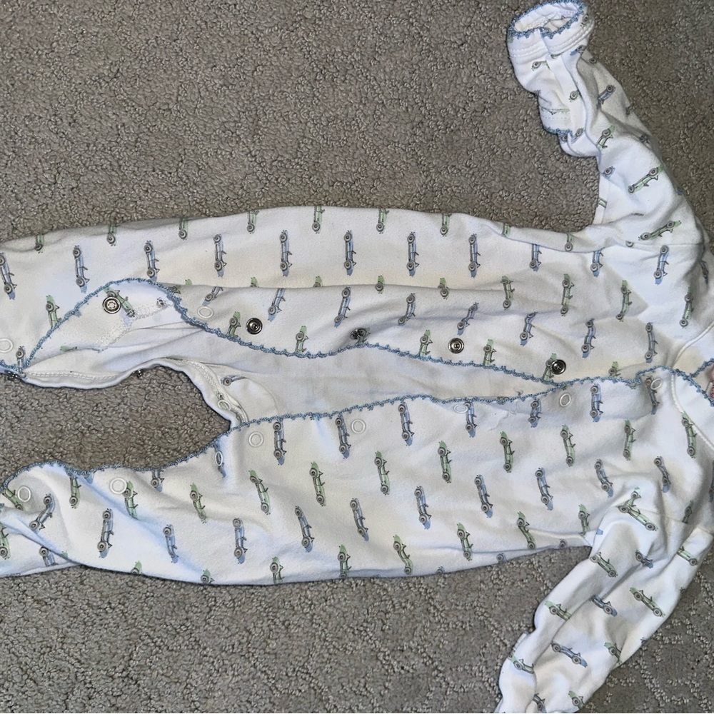 White and Blue Kids One Piece Footie